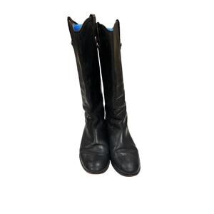 FRYE WOMENS BLACK LEATHER RIDING BOOT GUC SIZE 8